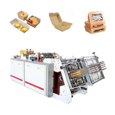 Paper carton box making machine take away food box making machine for hot dog box