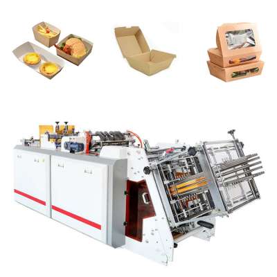 HBJ-D800 High Speed Automatic Biodegradable Hot Dog Box Paper Lunch Box Making Machine ,Take Away Food Box Making Machine